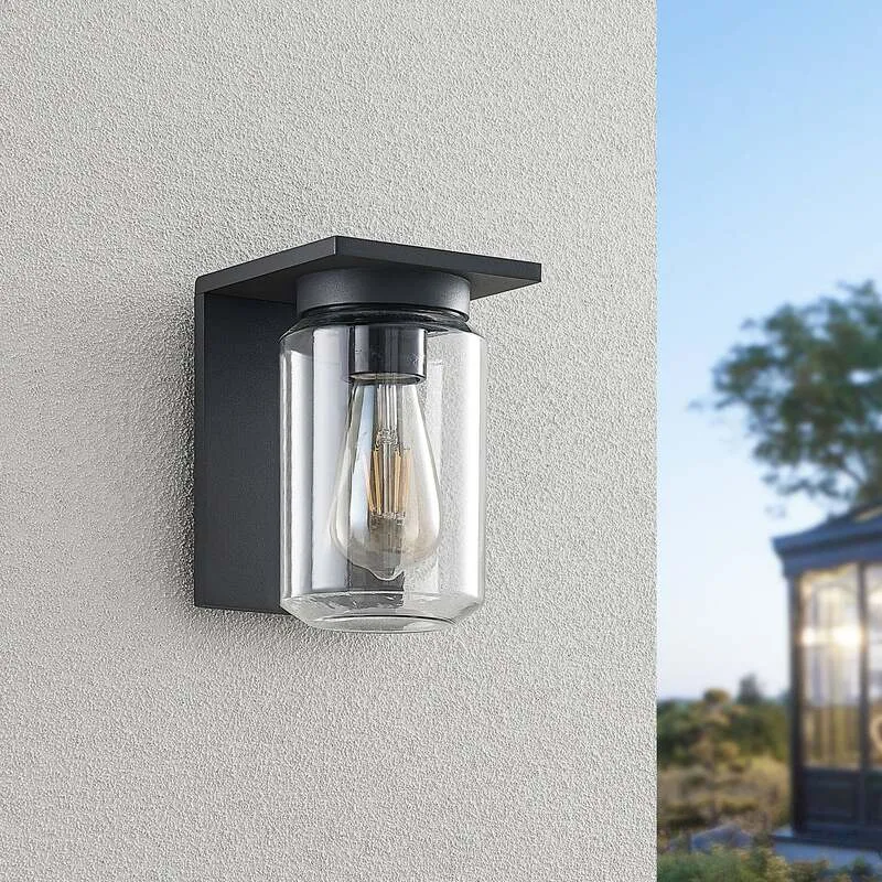 B-Ware Lucande Außenwandleuchte Semka LED Gartenlampe dimmbar anthrazit 20cm IP54