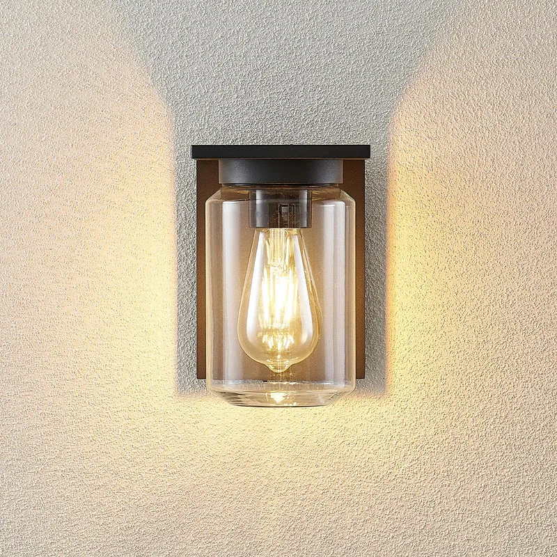 B-Ware Lucande Außenwandleuchte Semka LED Gartenlampe dimmbar anthrazit 20cm IP54