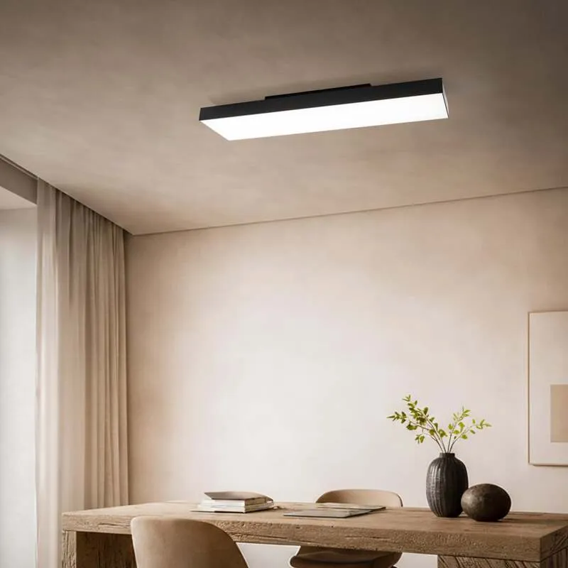 B-Ware Lucande Deckenlampe Leicy LED Lampe dimmbar schwarz RGBIC CCT 100x25cm 1150lm