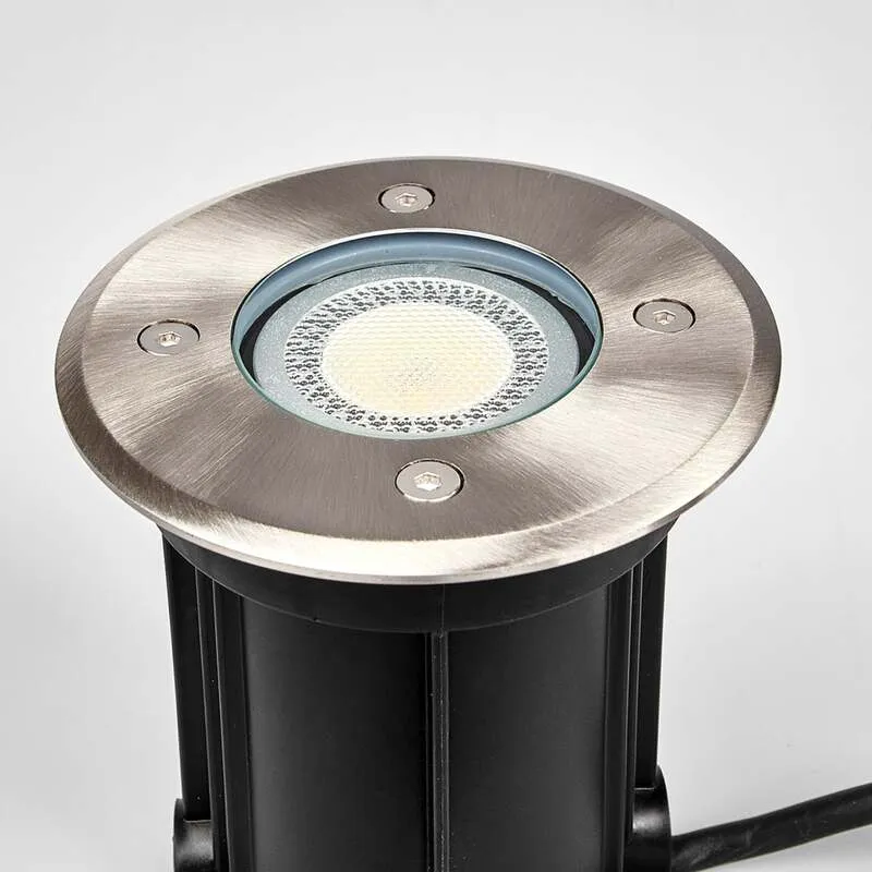 B-Ware Lindby Bodeneinbauleuchte Insa LED Gartenleuchte dimmbar Edelstahl IP67 Ø11cm