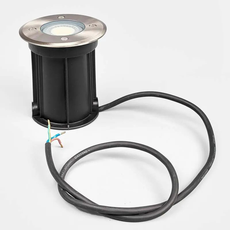B-Ware Lindby Bodeneinbauleuchte Insa LED Gartenleuchte dimmbar Edelstahl IP67 Ø11cm