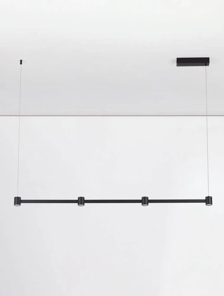 Puize LED Pendelleuchte 4-flammig 3000K Schwarz