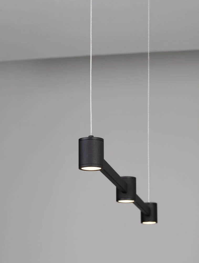 Puize LED Pendelleuchte 3-flammig 3000K Schwarz