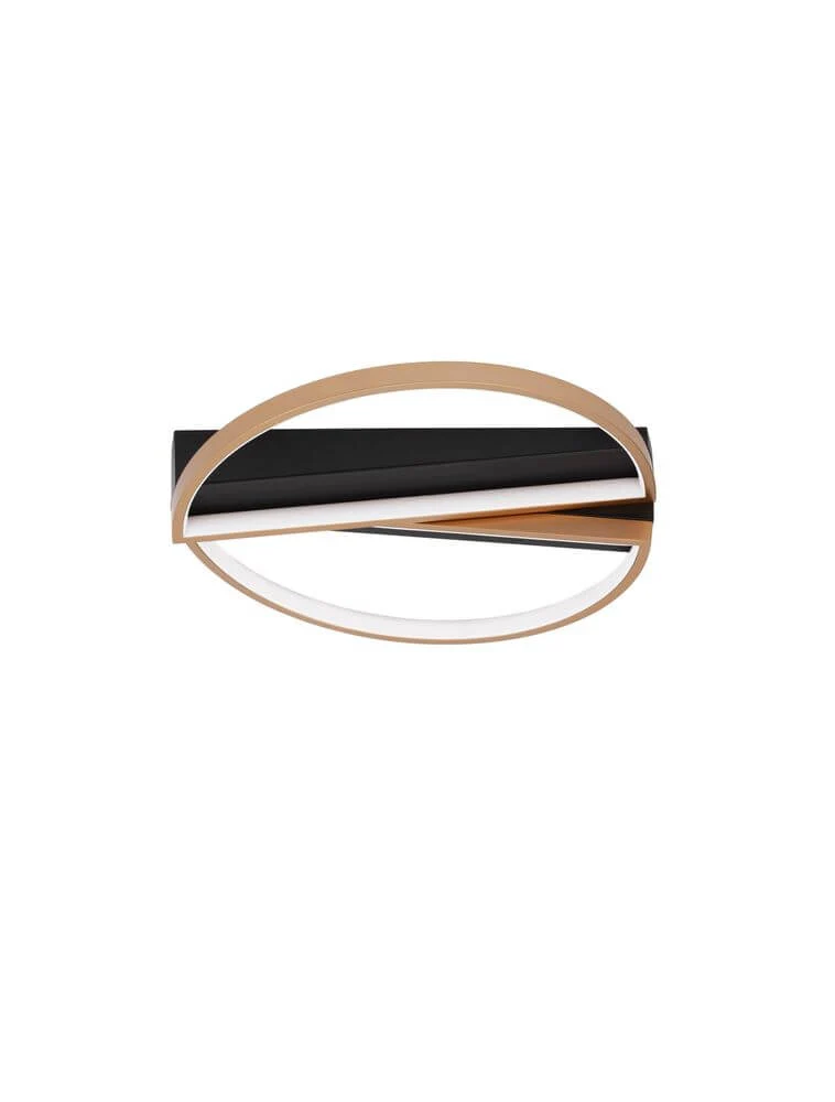 Elize LED Deckenleuchte Halbrund 2-flammig 3000K Schwarz, Gold
