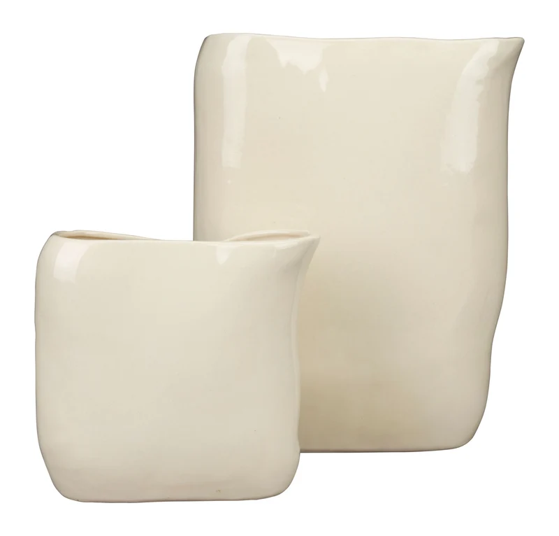 Keramikvase Edna S in Beige – handgefertigte Deko-Vase von Dutchbone