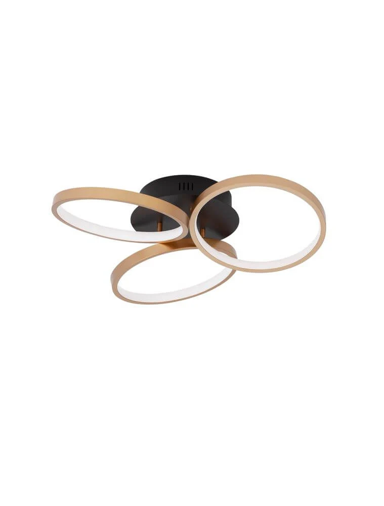 Elize LED Deckenleuchte 3-flammig Ø 55cm 3000K Schwarz, Gold