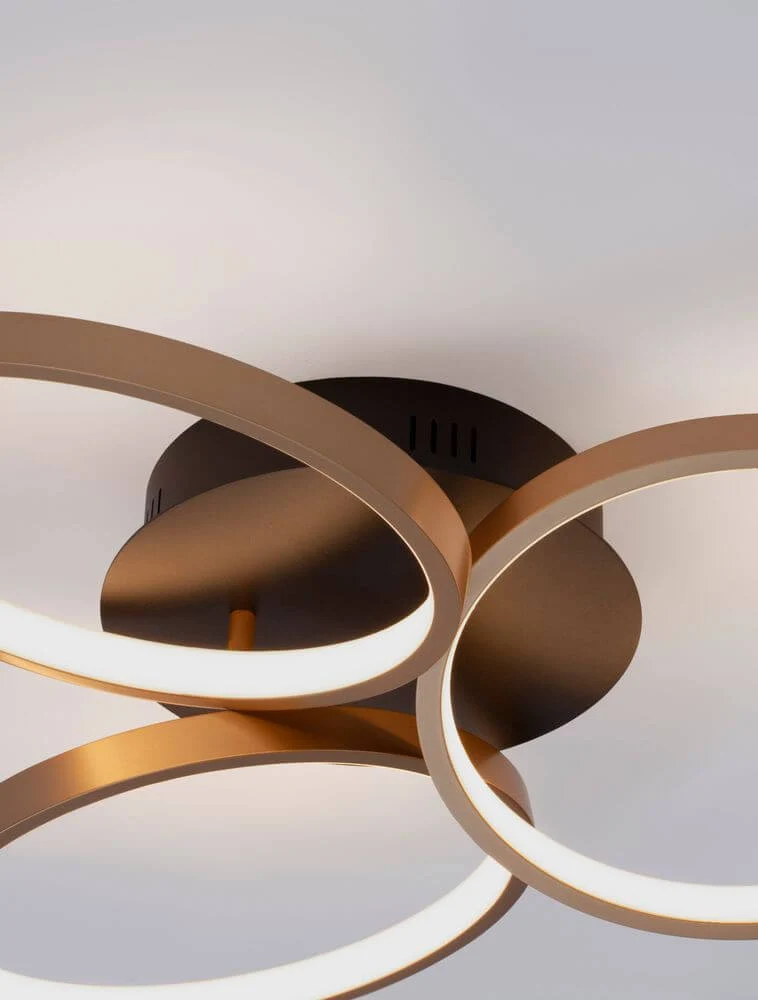 Elize LED Deckenleuchte 3-flammig Ø 55cm 3000K Schwarz, Gold