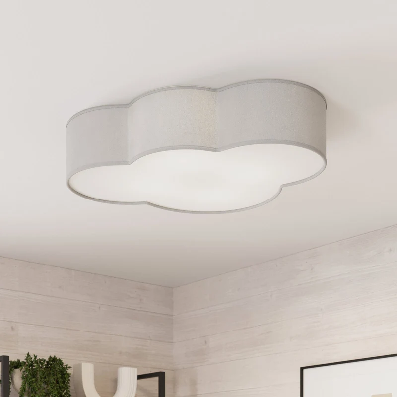 B-Ware Euluna Deckenleuchte Cloud Hängelampe Deckenlampe Lampe E27 Stoff Metall grau