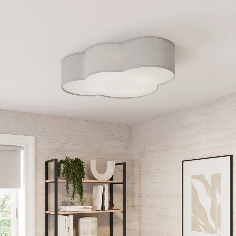 B-Ware Euluna Deckenleuchte Cloud Hängelampe Deckenlampe Lampe E27 Stoff Metall grau