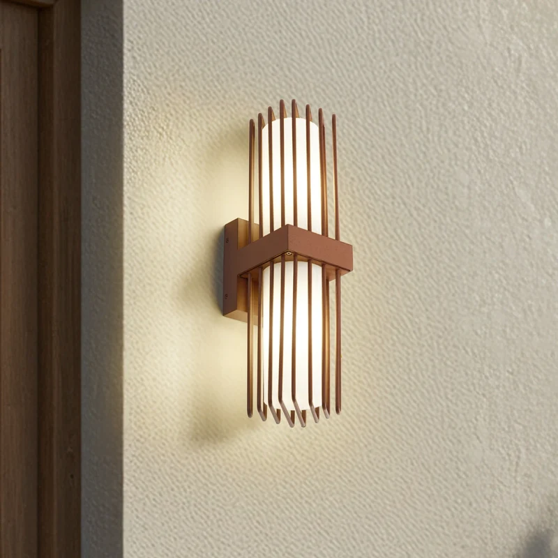 B-Ware Lucande Außenwandleuchte Wandlampe Leuchte Chandan rost Aluminium Kunststoff E27