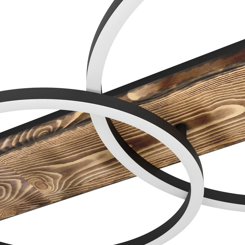 B-Ware EGLO Deckenlampe Leuchte LED Boyal braun Holz 78cm 2 flammig Hauptlicht Lampe