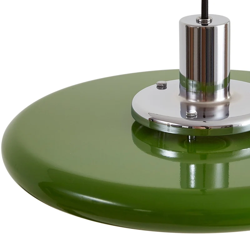 B-Ware Lindby Pendelleuchte Branford Hängeleuchte Retro Lampe Ø 35 cm grün Metall E27