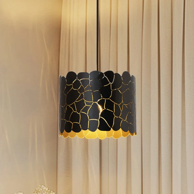 4x B-Ware Lindby Pendelleuchte Hängeleuchte Aralena LED Lampe dimmbar schwarz gold Ø26cm