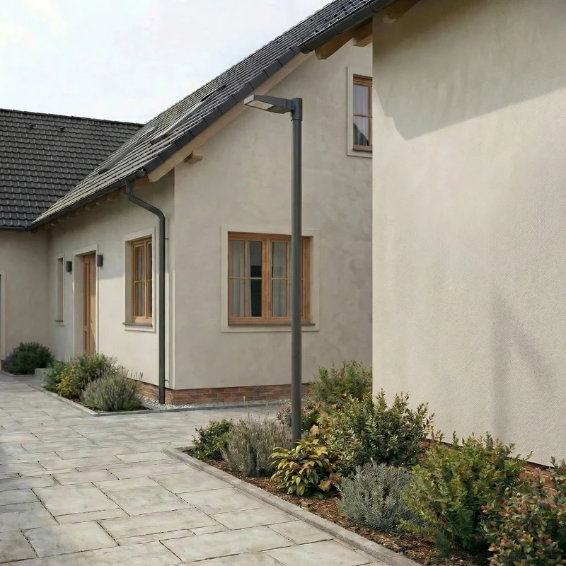 B-Ware Arcchio Mastleuchte Straßenleuchte Nefarius LED Außenleuchte dunkelgrau Metall