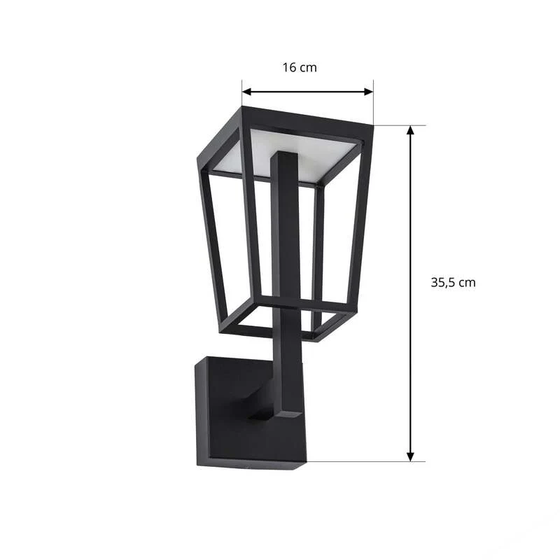 B-Ware Lucande Außenwandleuchte Lynx LED Gartenlampe Wandleuchte schwarz 35,5cm IP44