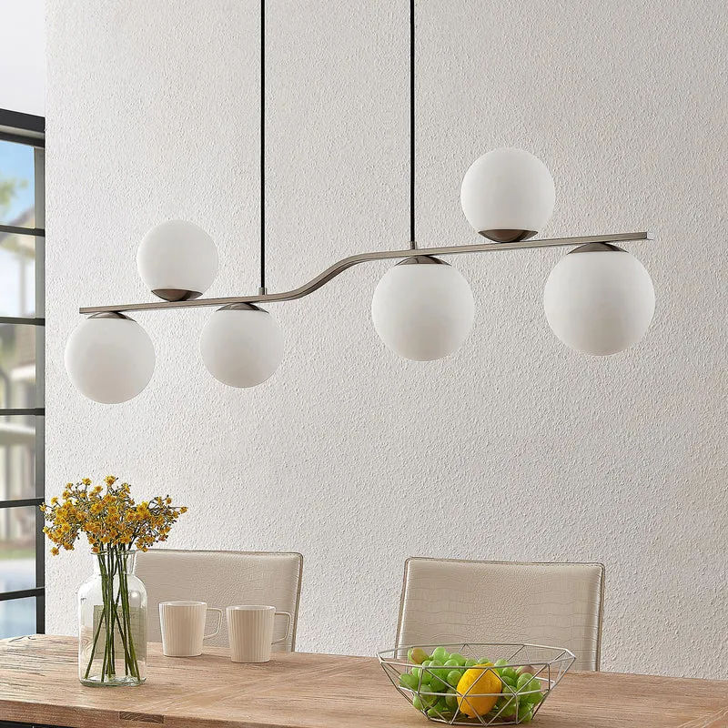 B-Ware Lindby Hängelampe Hängeleuchte Avalyn LED Pendelleuchte dimmbar nickel 110cm
