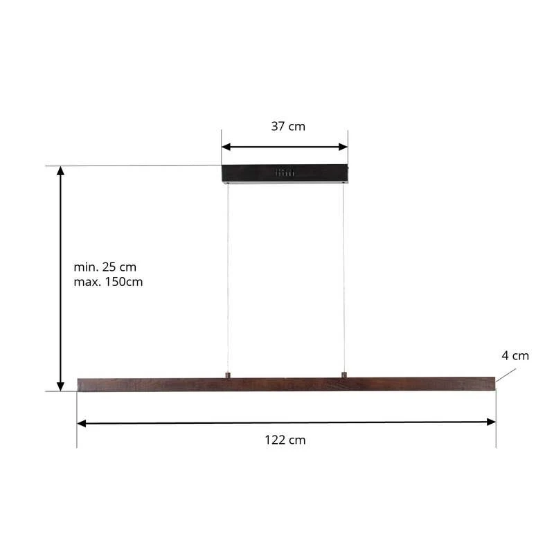 B-Ware Lucande Hängeleuchte Pendelleuchte Nihalo LED dimmbar CCT Walnuss 122cm