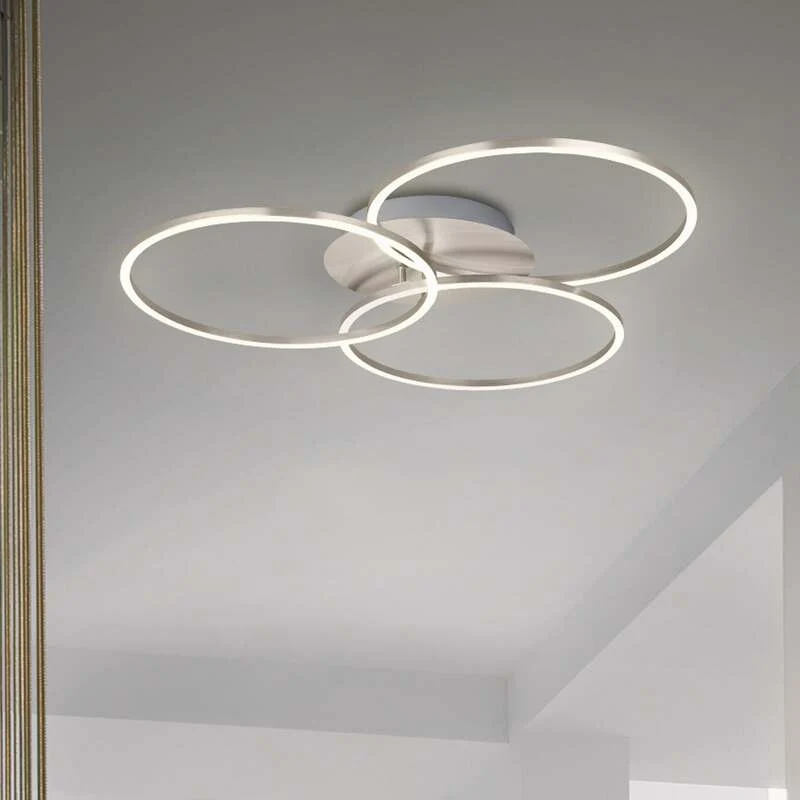 B-Ware Briloner Deckenlampe Leuchte Frame Ring dimmbar LED 3-flammig nickel 71,7x67,4cm