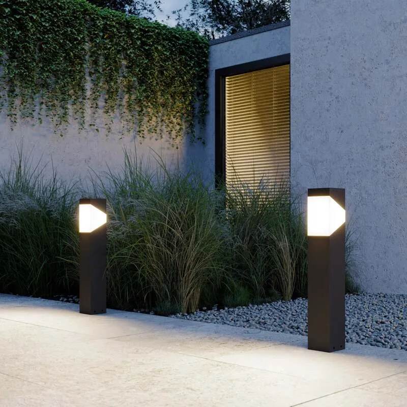 B-Ware Lucande Sockelleuchte Kiran Gartenleuchte LED dimmbar IP44 grau 60cm Metall