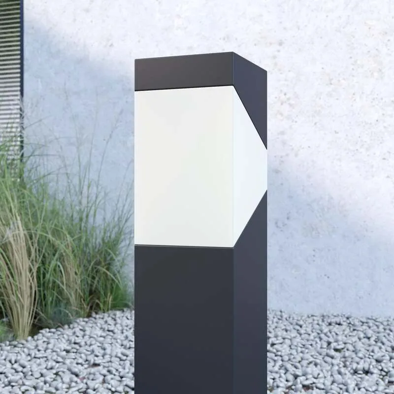 B-Ware Lucande Sockelleuchte Kiran Gartenleuchte LED dimmbar IP44 grau 60cm Metall