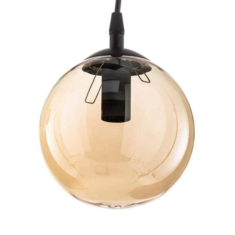 B-Ware Hängeleuchte Glassy 6-flg LED Pendelleuchte dimmbar grafit amber klar 75cm