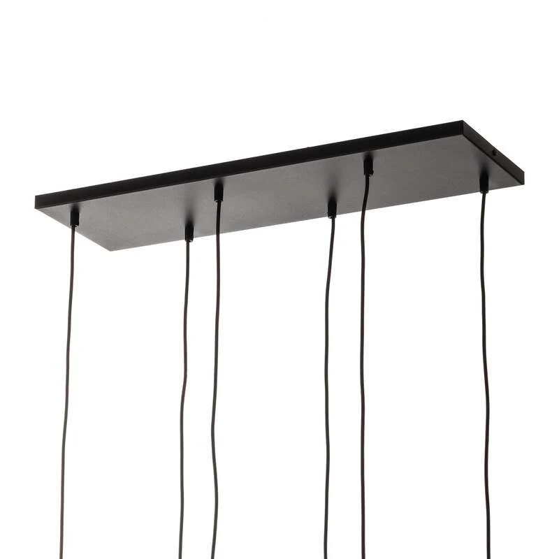 B-Ware Hängeleuchte Glassy 6-flg LED Pendelleuchte dimmbar grafit amber klar 75cm