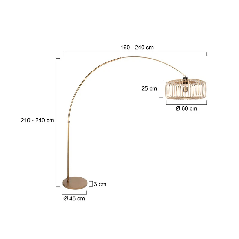 B-Ware Steinhauer Bogen-Stehlampe Sparkled Light dimmbar Holz Leuchte bronze 240cm