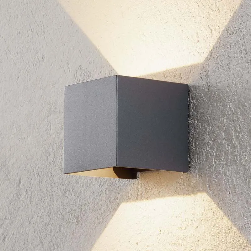 B-Ware Orion Außenwandleuchte LED Cube anthrazit Gartenleuchte Wandleuchte 10x10cm IP54