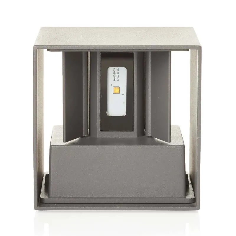 B-Ware Orion Außenwandleuchte LED Cube anthrazit Gartenleuchte Wandleuchte 10x10cm IP54