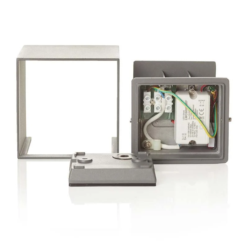 B-Ware Orion Außenwandleuchte LED Cube anthrazit Gartenleuchte Wandleuchte 10x10cm IP54
