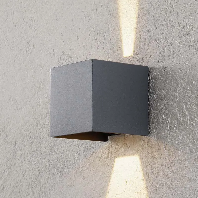 B-Ware Orion Außenwandleuchte LED Cube anthrazit Gartenleuchte Wandleuchte 10x10cm IP54