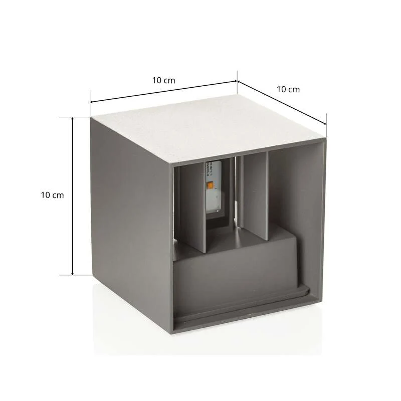 B-Ware Orion Außenwandleuchte LED Cube anthrazit Gartenleuchte Wandleuchte 10x10cm IP54