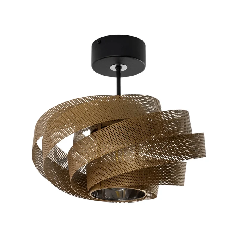 B-Ware Domiluce Deckenleuchte Lampe Vento Metall schwarz gold E27 LED Ø 40 cm Lampe