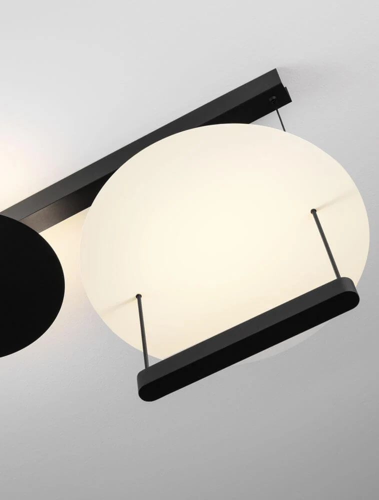 Diona LED Deckenleuchte 2-flammig 3000K Schwarz, Weiß