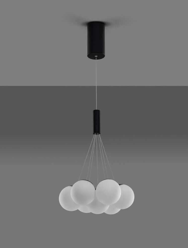 Nuvole LED Pendelleuchte 7-flammig Ø 36cm 3000K Schwarz, Weiß