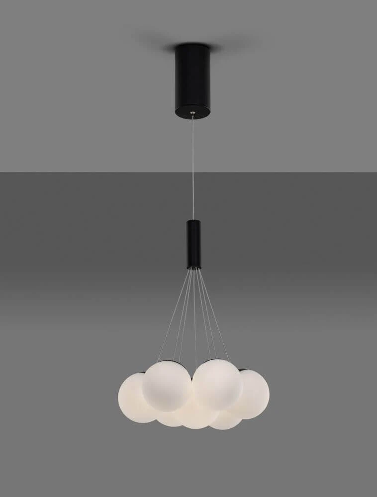 Nuvole LED Pendelleuchte 7-flammig Ø 36cm 3000K Schwarz, Weiß