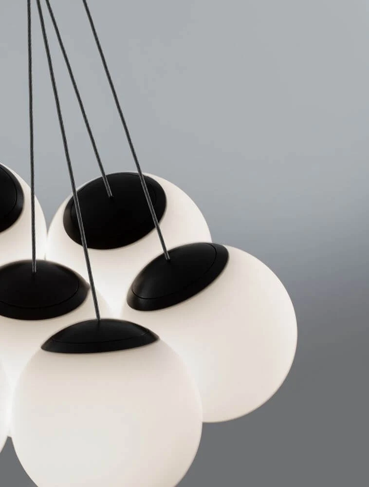 Nuvole LED Pendelleuchte 7-flammig Ø 36cm 3000K Schwarz, Weiß