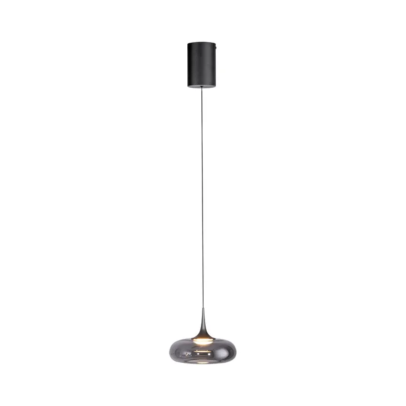 B-Ware SCHÖNER WOHNEN Pendelleuchte Hängelampe LED POSH Grau Glas Wohnraumlampe 3000 K