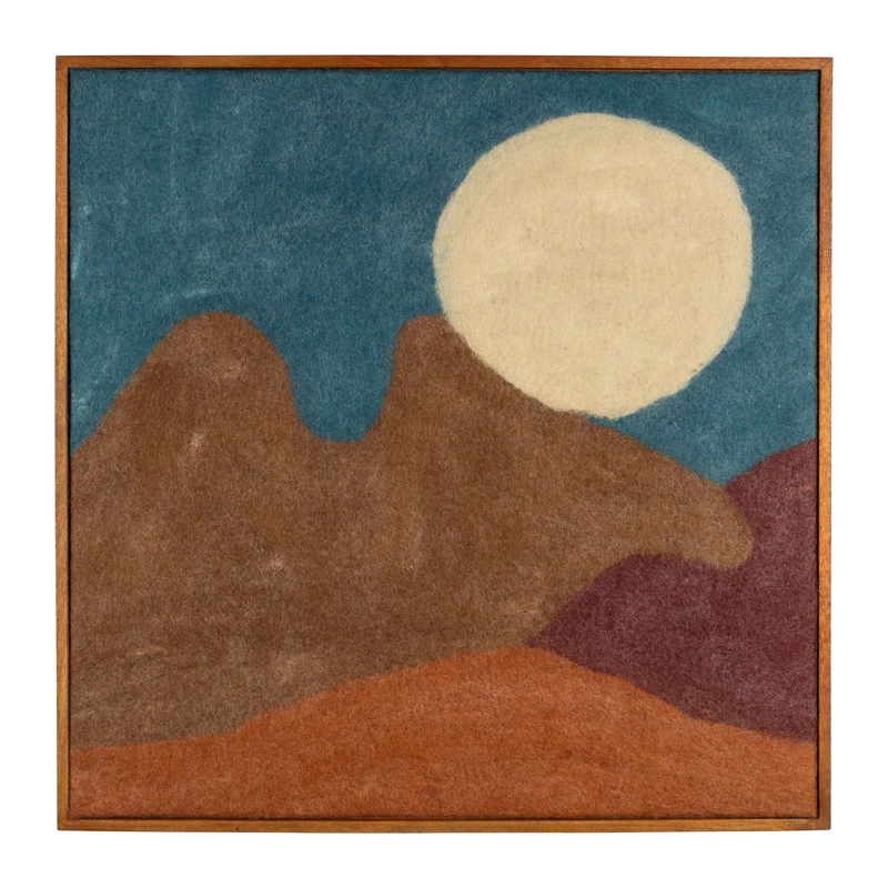 Wandbild Chandra aus Filz mit Mangoholzrahmen, Braun, Dutchbone