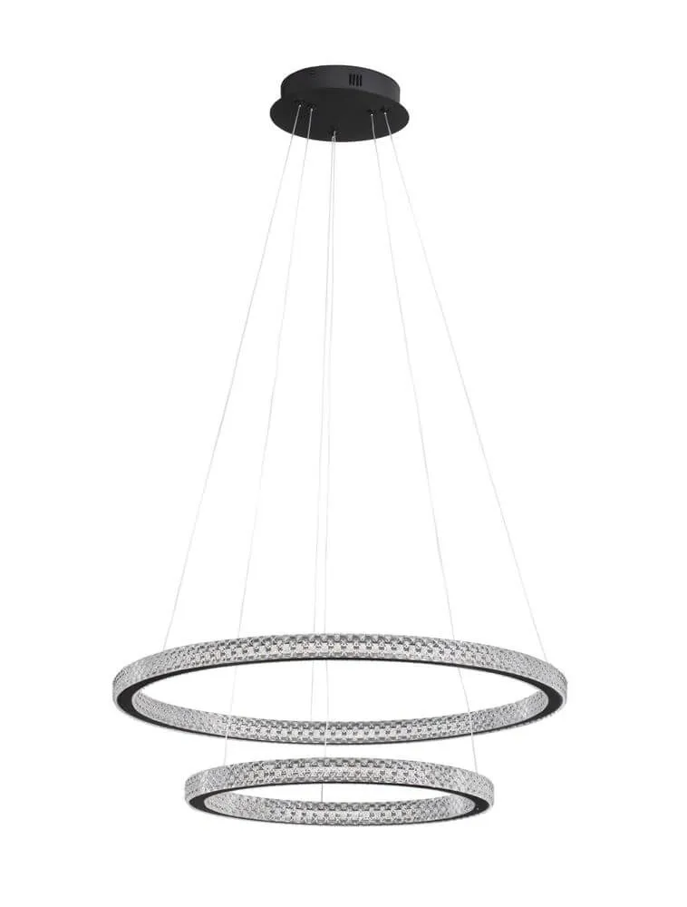 Ginevra LED Pendelleuchte 2-flammig Ø 60,5cm 3000K Schwarz