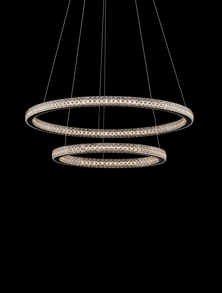 Ginevra LED Pendelleuchte 2-flammig Ø 60,5cm 3000K Schwarz