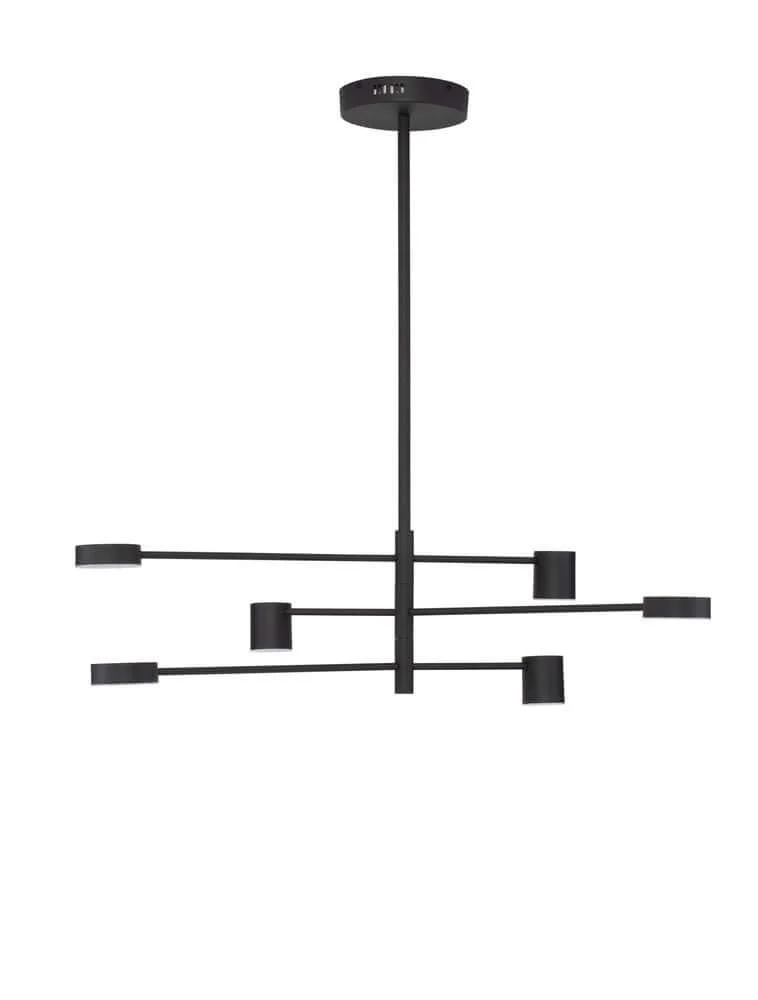 Nordik LED Pendelleuchte 6-flammig Ø 100cm 3000K Schwarz