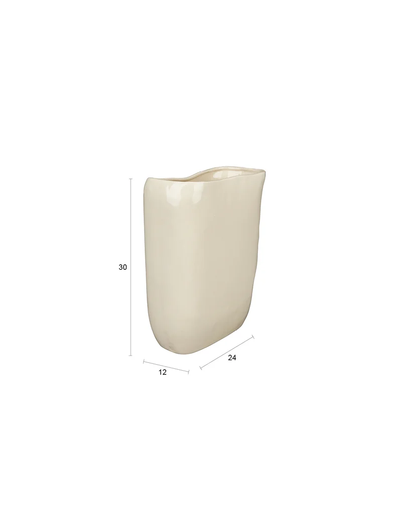 Deko-Vase Edna M Beige aus handgefertigter Keramik von Dutchbone