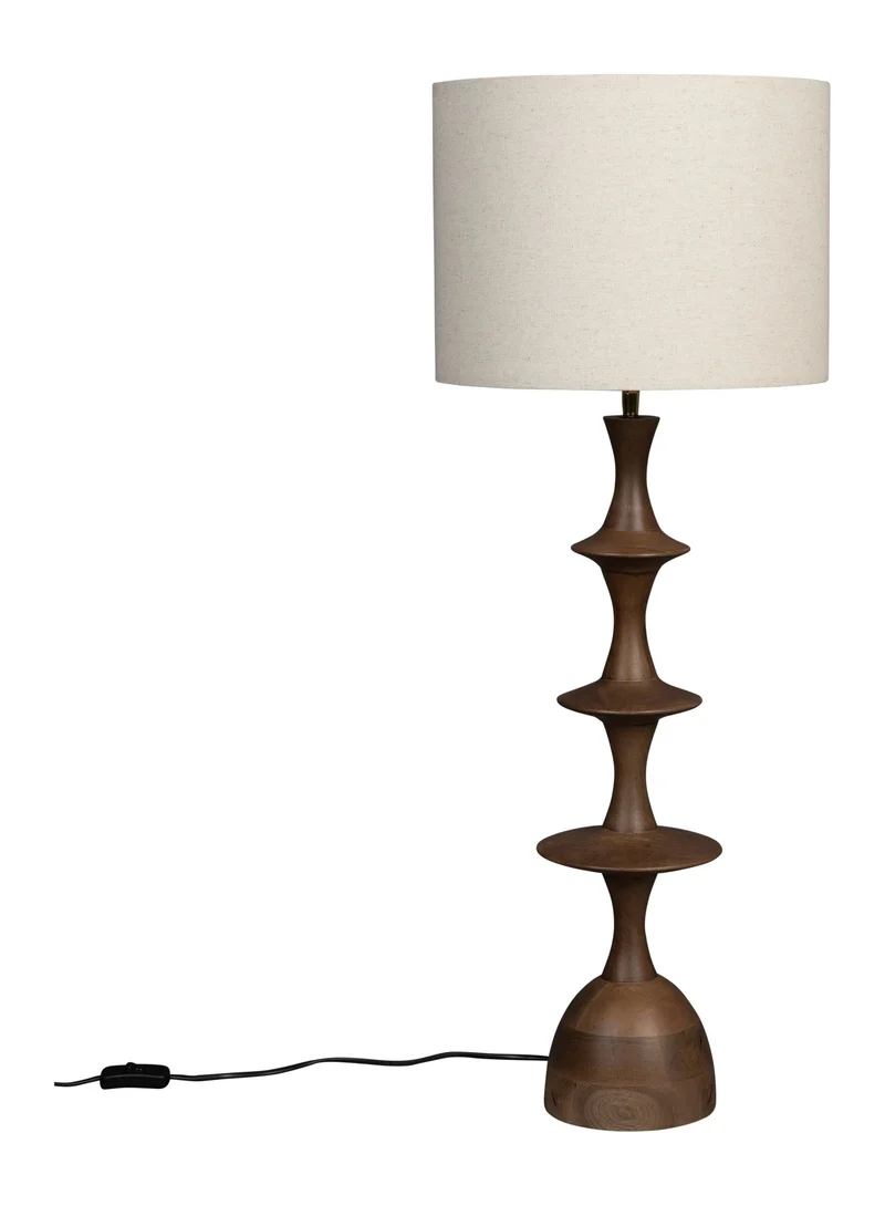 Tischlampe Cath von Dutchbone aus Mangoholz mit Walnuss-Finish