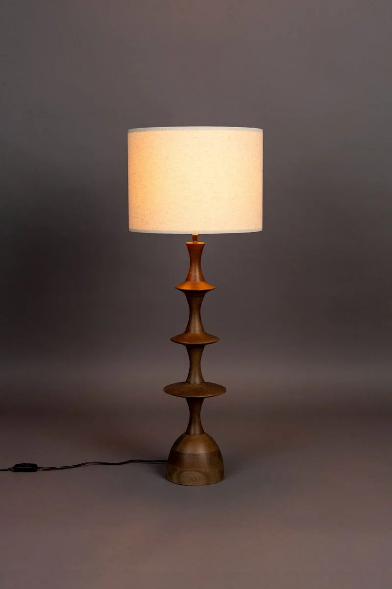 Tischlampe Cath von Dutchbone aus Mangoholz mit Walnuss-Finish