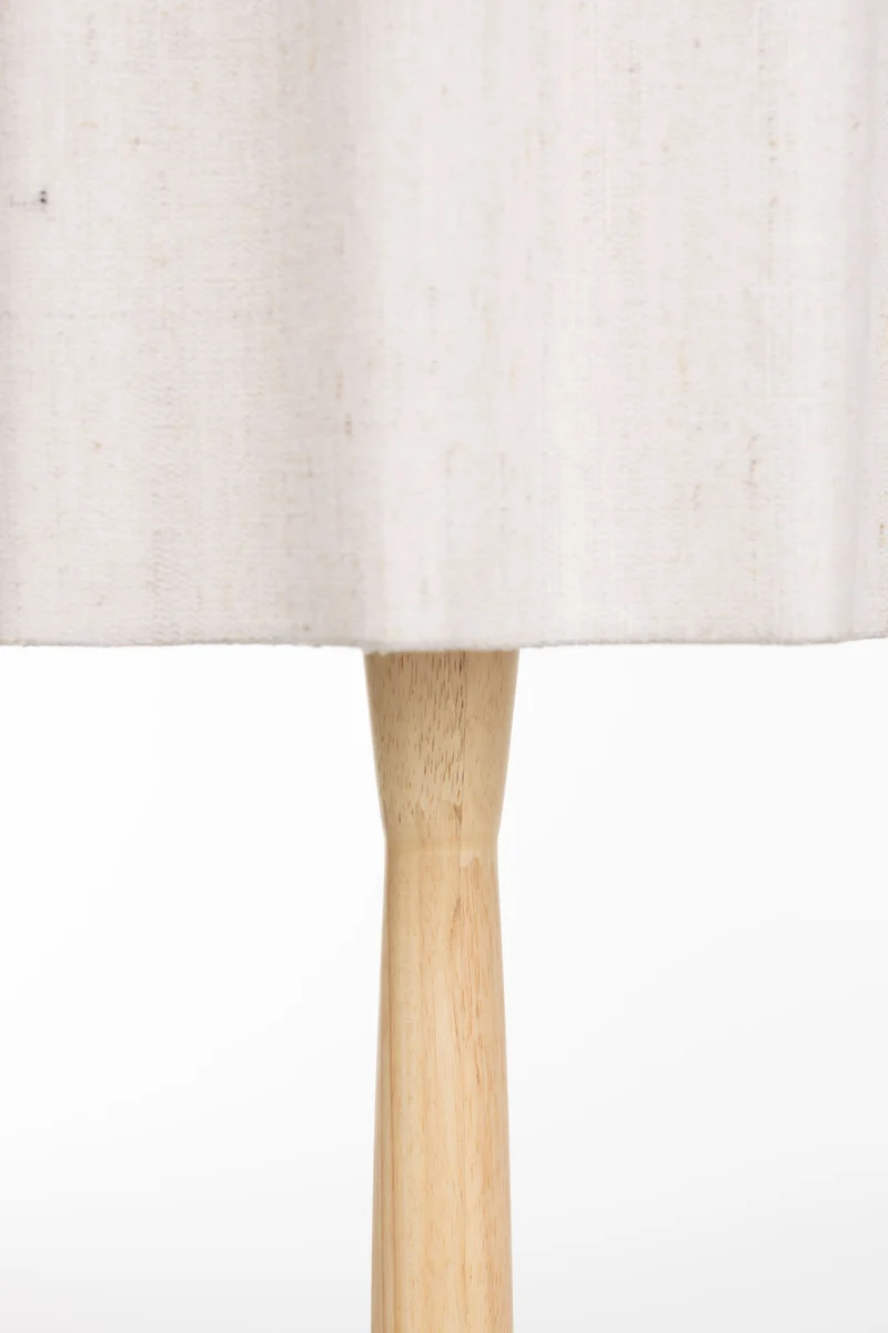 Tischlampe Scallop Dutchbone mit Jute-Lampenschirm und Holzfuß