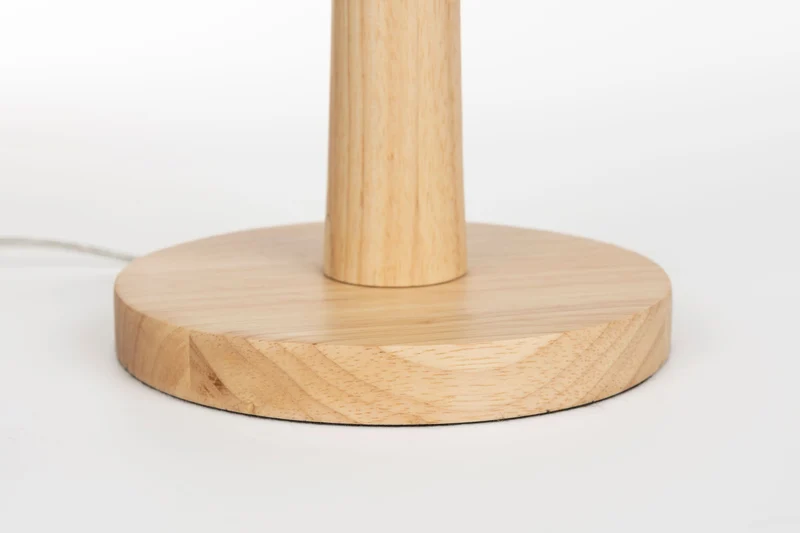 Tischlampe Scallop Dutchbone mit Jute-Lampenschirm und Holzfuß