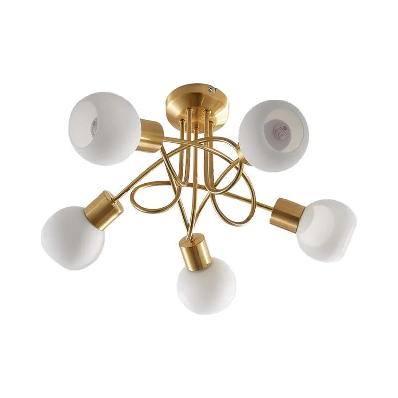 B-Ware Lindby Deckenlampe Elaina LED Lampe 5-flg dimmbar messing Ø50cm Wohnraumleuchte