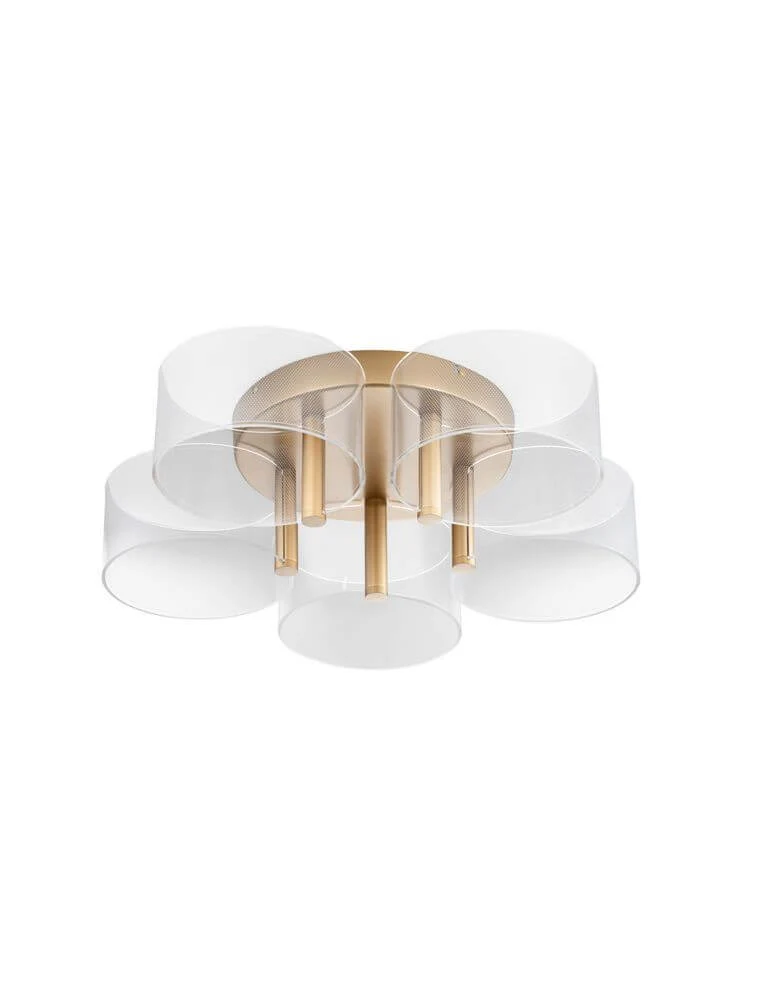 Gatlin LED Deckenleuchte 5-flammig Ø 56cm 3000K Messing-Gold