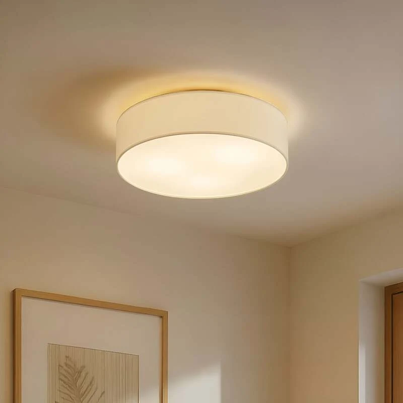 B-Ware Lindby Deckenleuchte Sebatin LED Lampe Leuchte Deckenlampe dimmbar creme Ø50cm